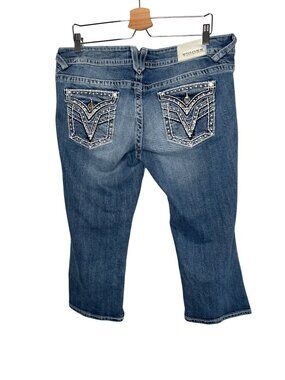 Vigoss Womens New York Capri Jeans Embellished Pocket Jeans Size 13/14